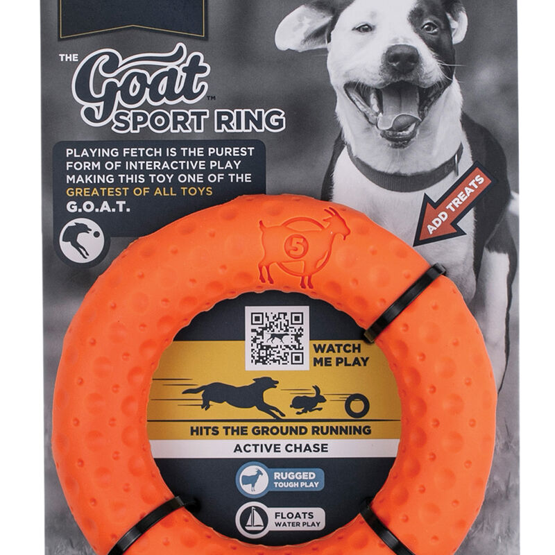 Tall Tails, GOAT Rubber Ring - 5" - Toss Dog Toy image number null