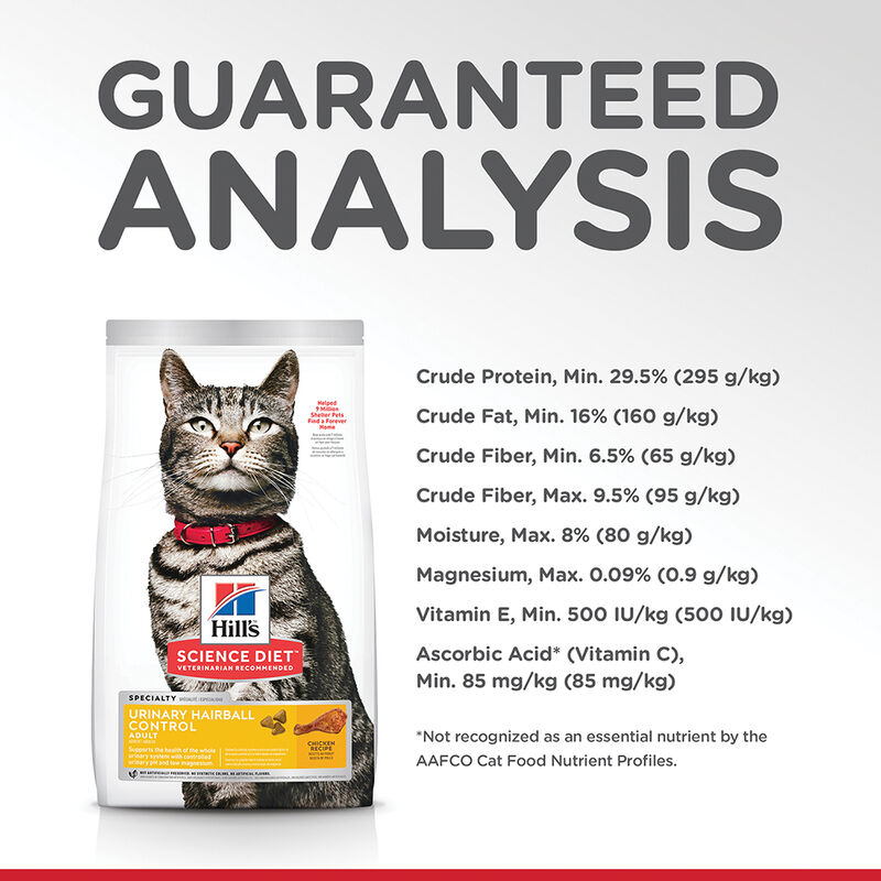 Science Diet, Adult Urinary & Hairball Control Chicken Recipe Dry Cat Food - Dry Cat Food image number null