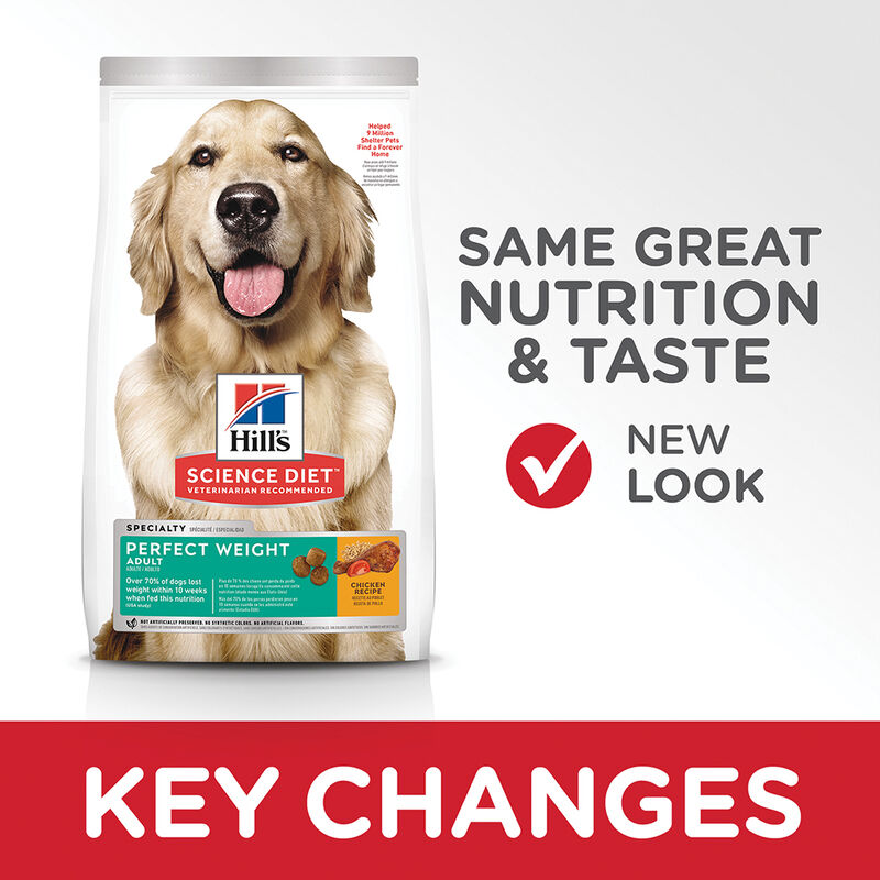 Science Diet, Adult Perfect Weight Chicken Recipe Dry Dog Food for healthy weight and weight managem image number null