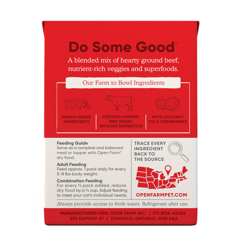 Open Farm, Grass Fed Beef Rustic Blend Cat Wet Food - 156 g - Wet Cat Food image number null
