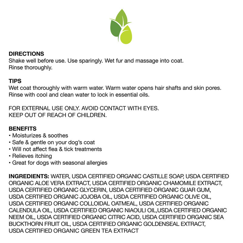 Pure and Natural Pet, Fragrance Free Hypoallergenic Organic Shampoo - 16 oz image number null