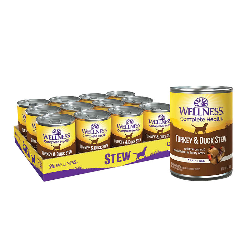 Wellness, Canned Dog Food, Chunks & Gravy, Turkey & Duck Stew with Sweet Potatoes & Cranberries - 12 image number null