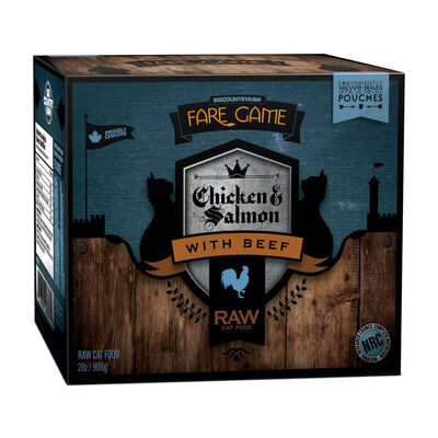 Big Country Raw, Fare Game - Chicken, Salmon & Beef - 0.9 kg - Frozen Cat Food