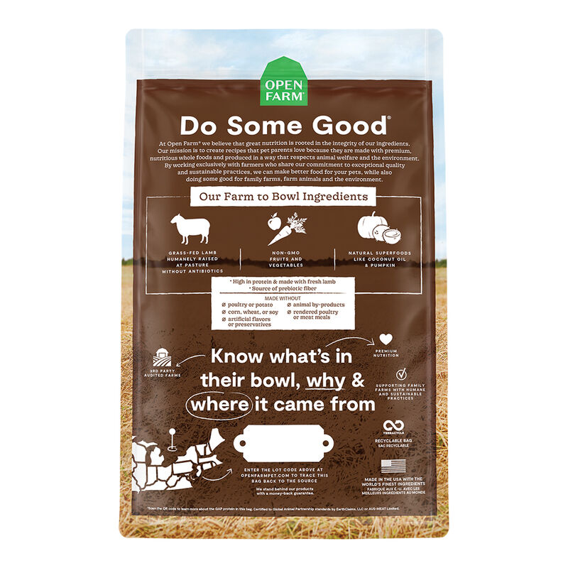 Open Farm, Pasture Raised Lamb - 1.81 kg - Dry Dog Food image number null