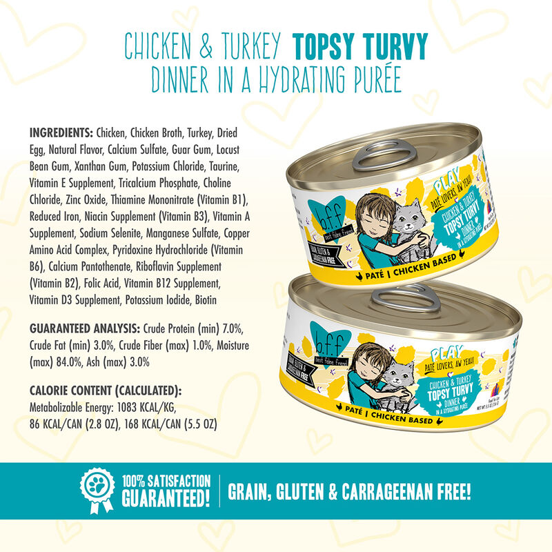 Weruva, Can, Feline Adult - Topsy Turvy Chicken & Turkey - 156 g - Pate - Wet Cat Food image number null