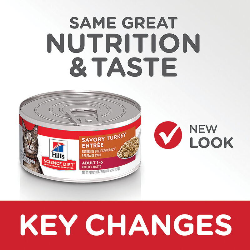 Science Diet, Adult Savory Turkey Canned Cat Food, 156 g - Wet Cat Food image number null