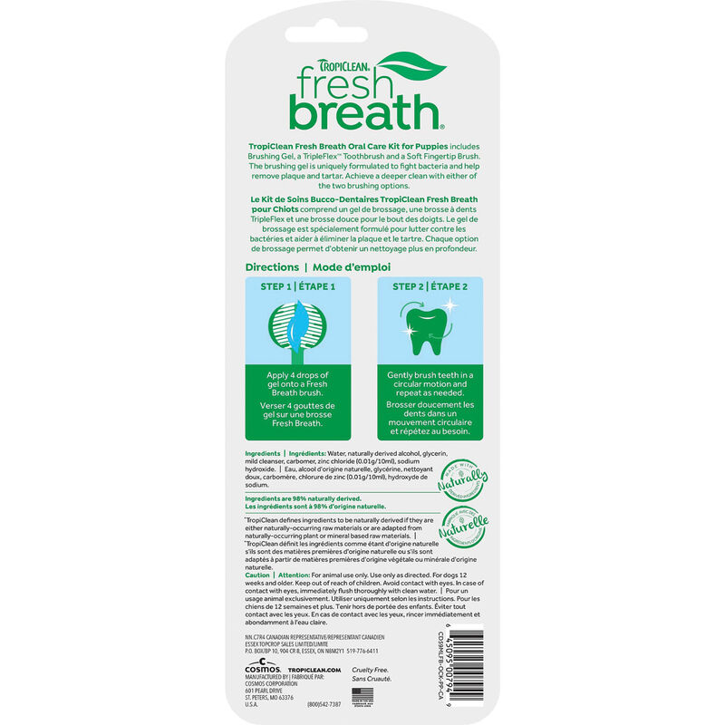 Tropiclean, Fresh Breath Oral Care Kit for Puppies - 2 oz image number null
