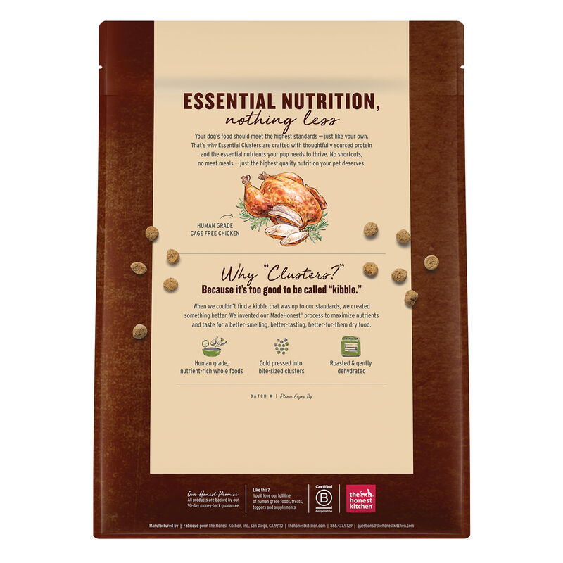 The Honest Kitchen, Essential Clusters - Whole Grain Chicken Recipe - Dry Dog Food image number null