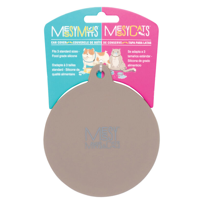 Messy Mutts, Silicone Universal Can Cover - Grey - 2.5" - 3.3" image number null