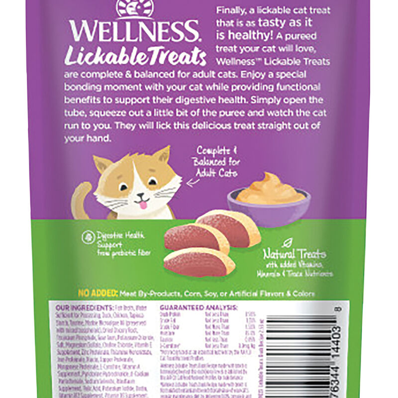 Wellness, Lickable Puree GF Treats - Duck - 72 g - Cat Treats image number null