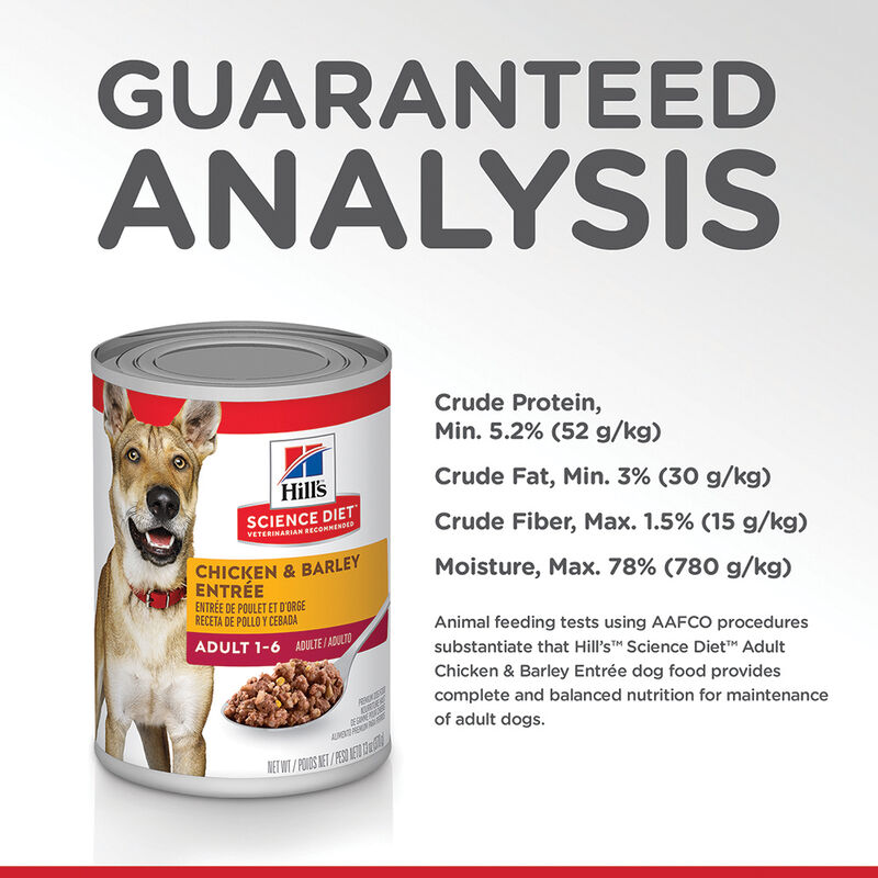 Science Diet, Adult Chicken & Barley Canned Dog Food, 370 g - Wet Dog Food image number null