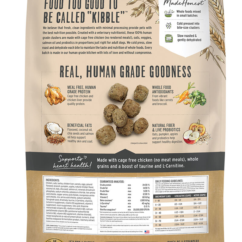 The Honest Kitchen, Whole Food Clusters, Whole Grain Chicken & Oat Recipe - Dry Dog Food image number null