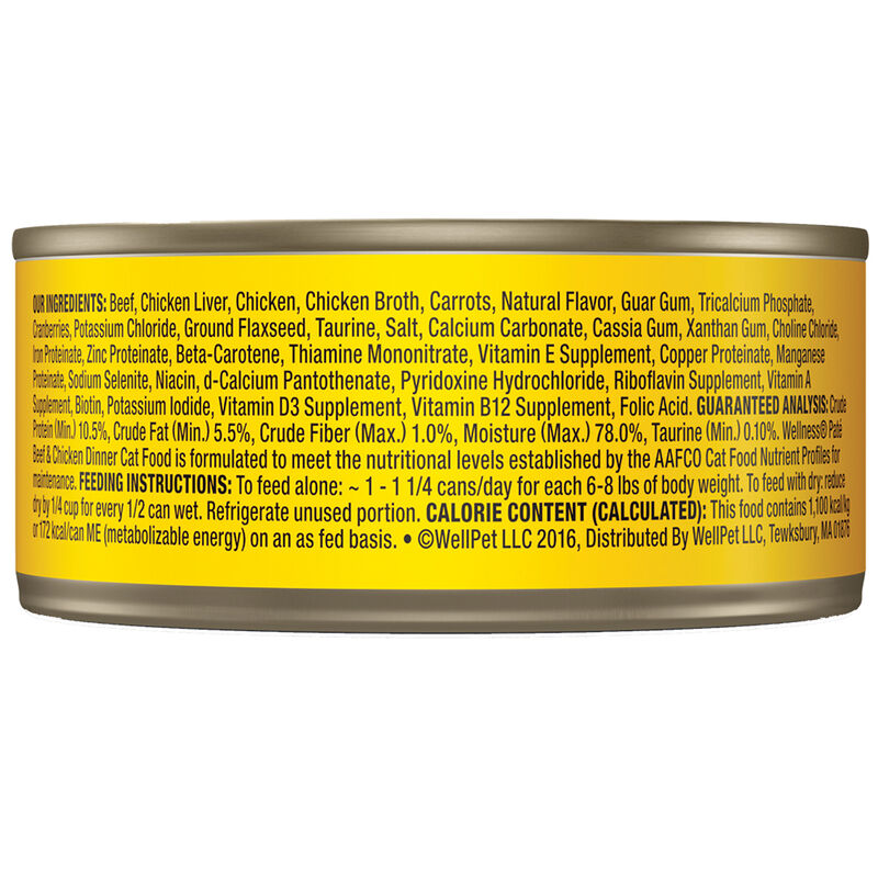 Wellness, Canned Cat Food, Complete Health, Beef & Chicken - Wet Cat Food image number null