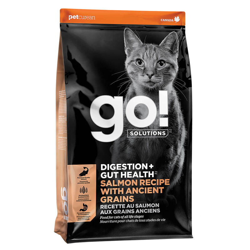 GO! SOLUTIONS, Feline Adult - Digestion & Gut Health - Salmon w/ Ancient Grains - Dry Cat Food image number null
