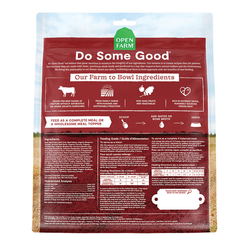 Open Farm, Grass Fed Beef Freeze Dried Raw Dog Food - Freeze Dried Dog Food image number null