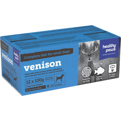 Healthy Paws, Complete Patties - Small Breed - Venison - 12 x 100 g