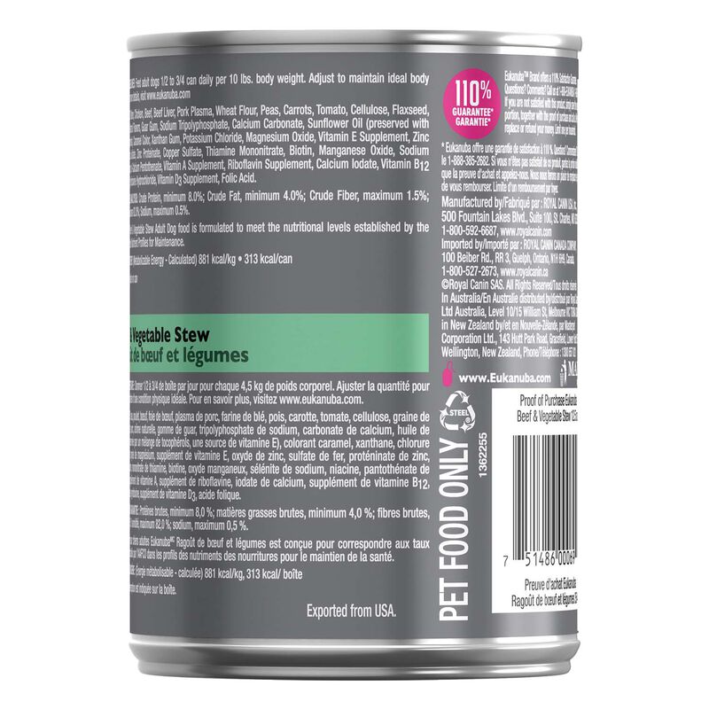 Eukanuba, Can Adult - Beef & Vegetable Stew - 354 g - Wet Dog Food image number null