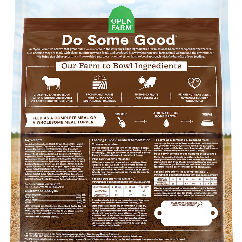 Open Farm, Pasture-Raised Lamb Freeze Dried Raw Dog Food - Freeze Dried Dog Food image number null