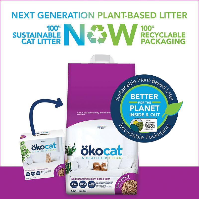 Okocat, Natural Wood Litter - Less Mess - 4.8 kg image number null