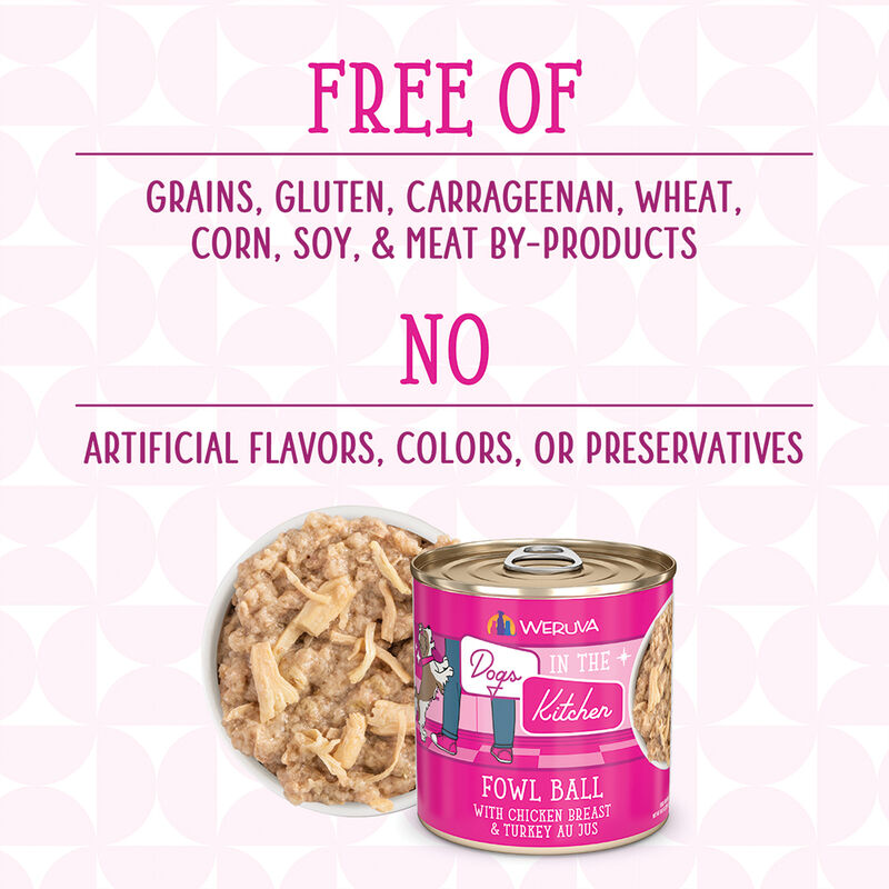 Weruva, Can, Adult - Fowl Ball - 283 g - Minced - Wet Dog Food image number null