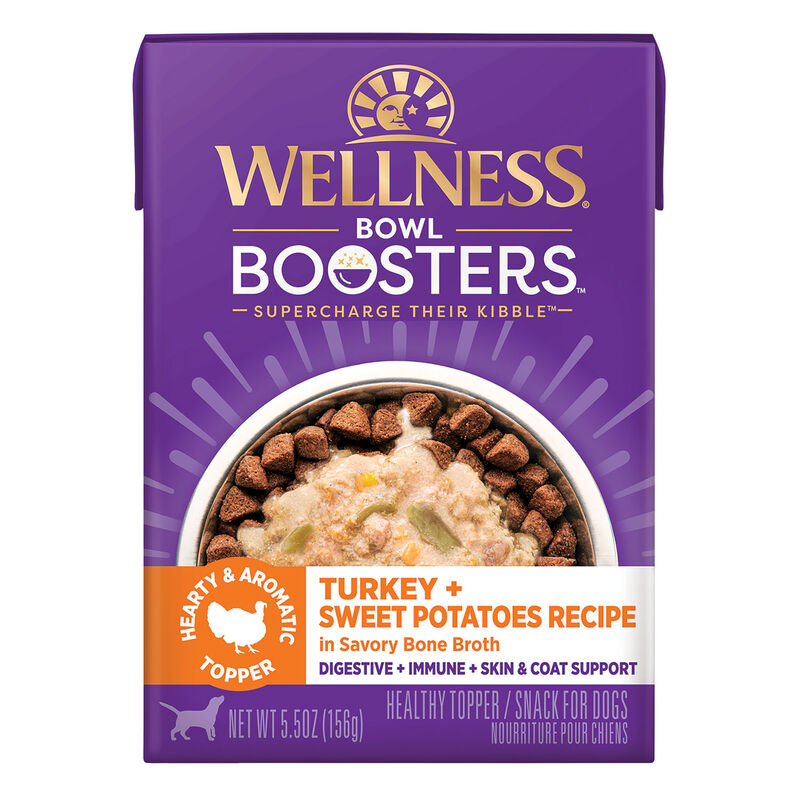 Wellness, Bowl Boosters - Hearty Toppers - Turkey & Sweet Potatoes in Bone Broth - 156 g - Wet Dog F image number null