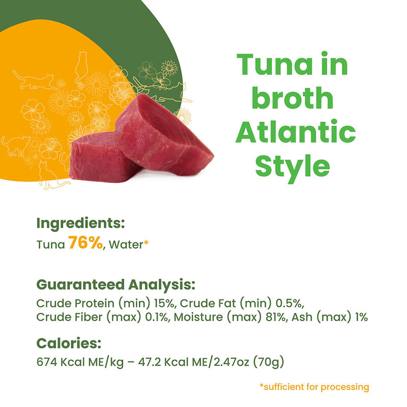 Almo Nature, Canned Cat Food, Atlantic Tuna in Broth - 2.5 oz - Wet Cat Food image number null