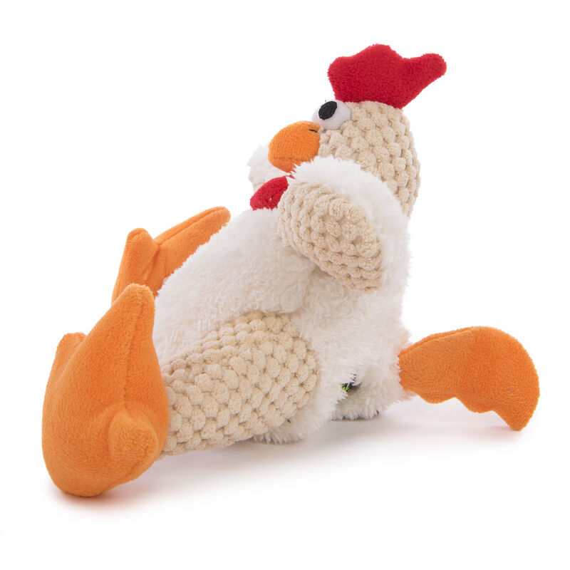 goDog Checkers Fat White Rooster - Dog Toy image number null
