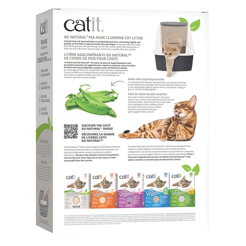Catit Go Natural! Pea Husk Clumping Cat Litter Unscented - 5.6kg image number null