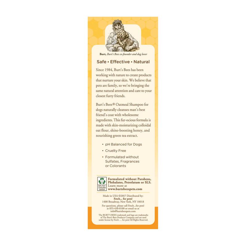 Burt's Bees, Oatmeal Dog Shampoo - 473 ml image number null