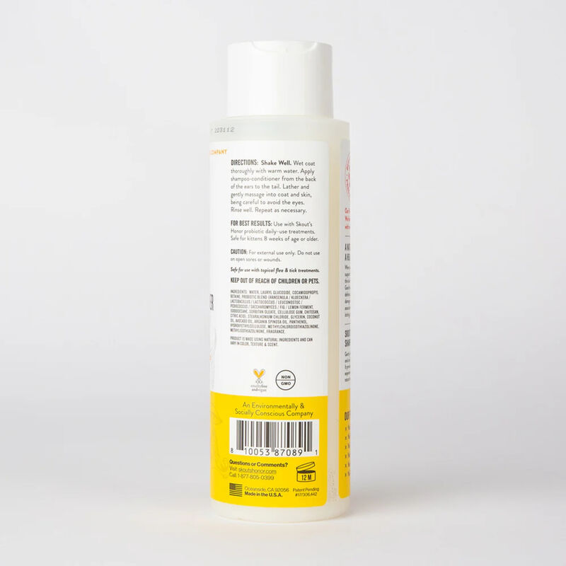 Skouts Honor, Probiotic Shampoo + Conditioner for Cats - Honeysuckle - 16 oz image number null
