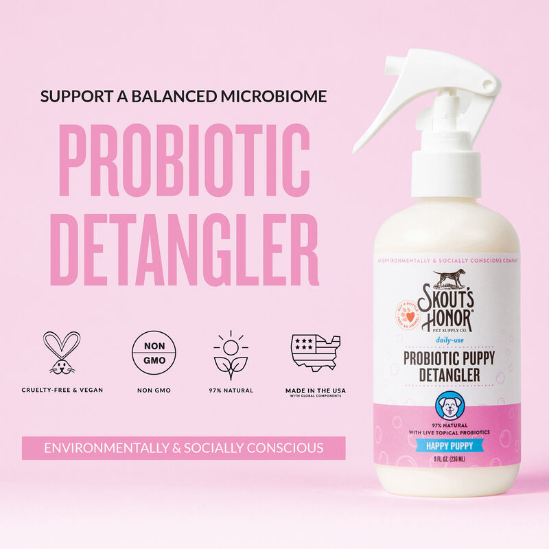 Skouts Honor, Happy Puppy Detangler - Lilac - 8 oz image number null