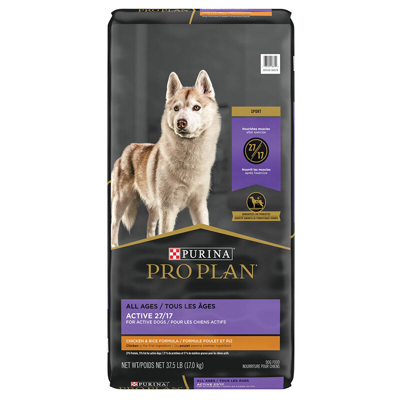 Purina Pro Plan Sport Active 27/17, All Ages, Chicken & Rice Dry Dog Food 17kg image number null