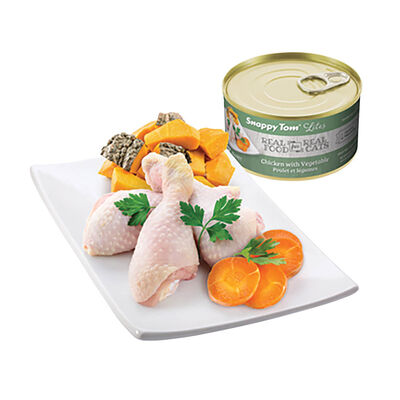 Snappy Tom, Can, Feline Adult - Chicken w/ Vegetables - 85 g
