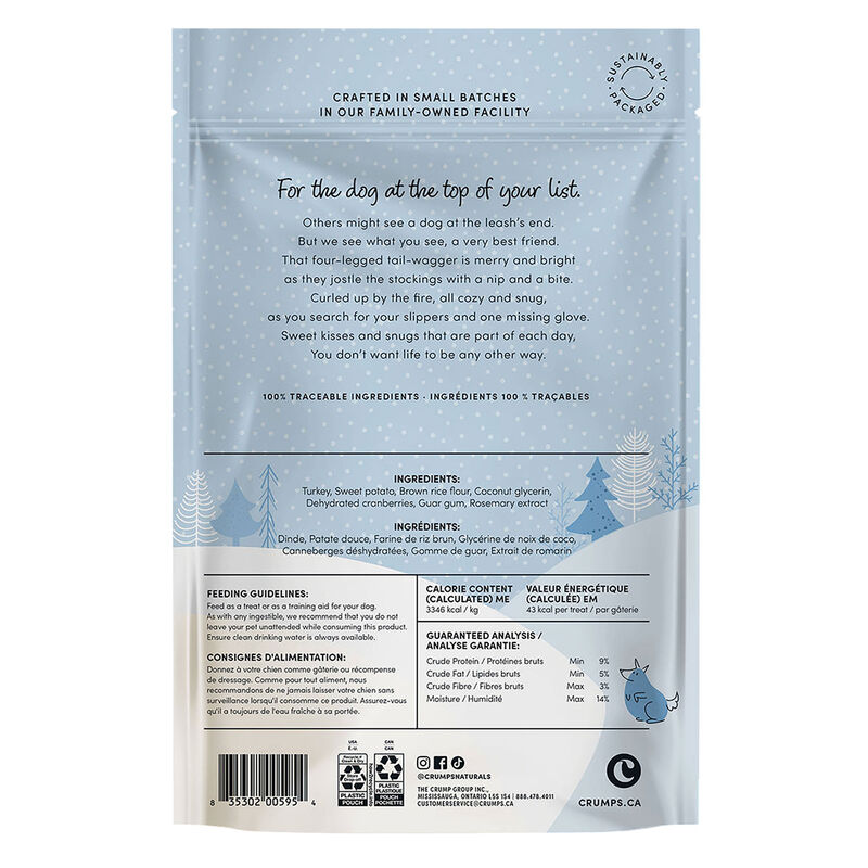 Crumps' Naturals, Festive Cookies - Turkey with Cranberry - Dog Treat image number null