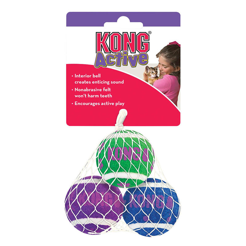 KONG, Cat Active Tennis Balls w/ Bells - Chase Cat Toy image number null