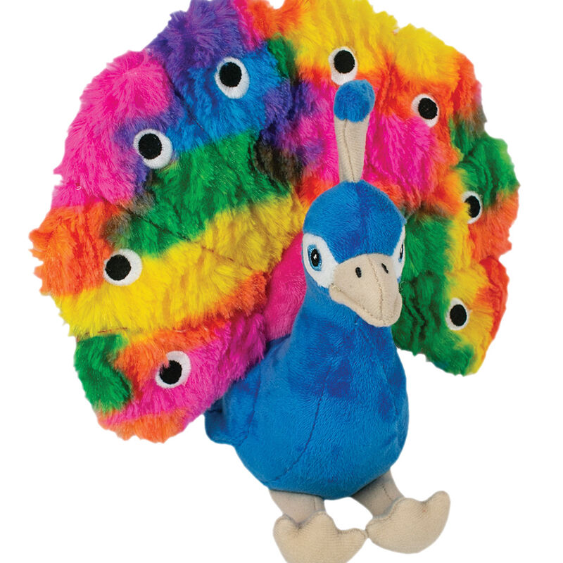 Tall Tails, Plush Peacock Squeaker Toy - 9" - Plush Dog Toy image number null