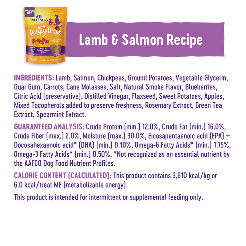 Wellness, Puppy Soft Bites - Lamb & Salmon - 227 g - Dog Treat image number null