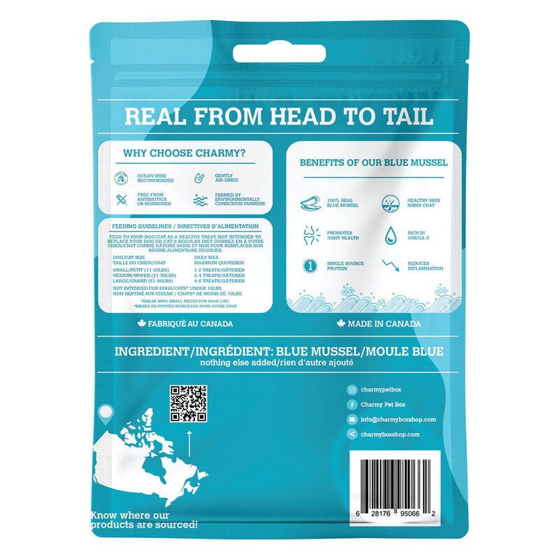 Charmy, Air Dried Blue Mussel for Dogs image number null