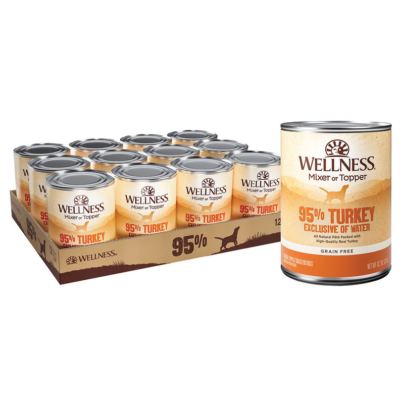 Wellness, Canned Dog Food, Mixers & Toppers, 95% Turkey - 13 oz - Wet Dog Food image number null