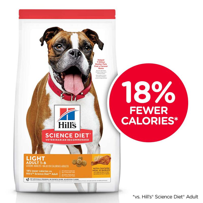 Science Diet, Adult Light with Chicken Meal & Barley Dry Dog Food for healthy weight management - Dr image number null