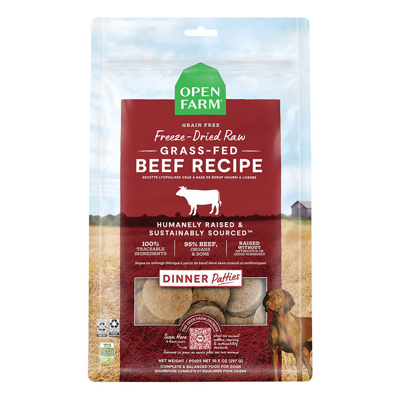 Open Farm, Freeze Dried Patties - Grass-Fed Beef - Freeze Dried Dog Food image number null
