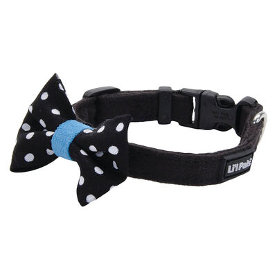 Microfiber Collar, Black with Dots, Petite Small - 3/8" x 8"-12"