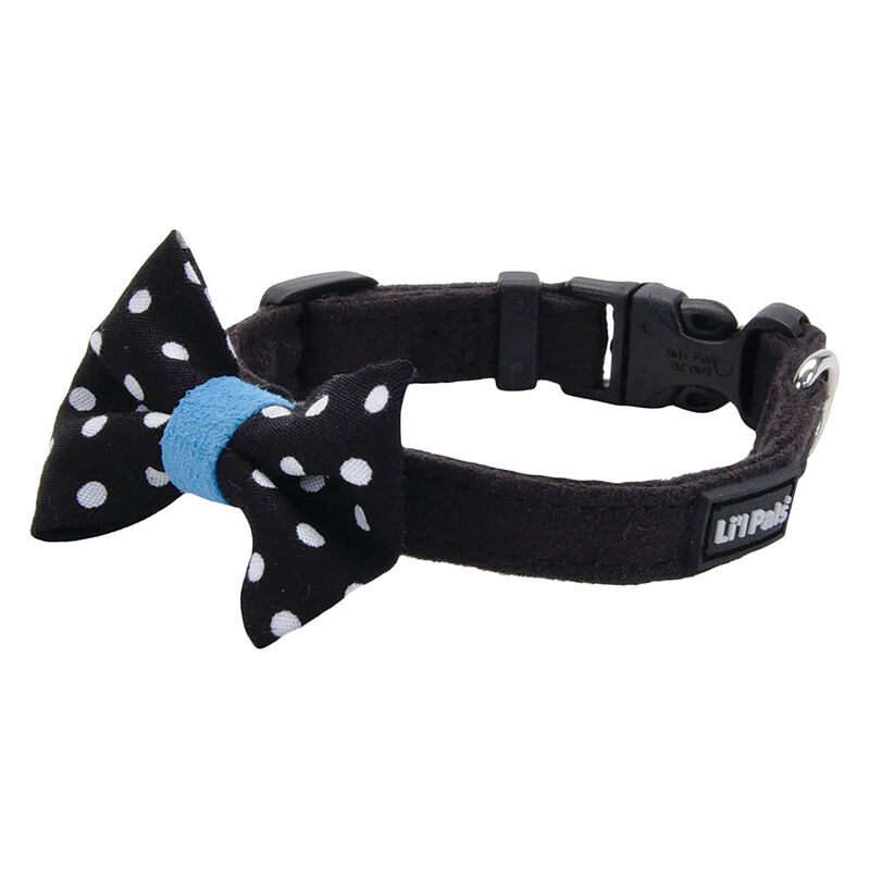 Microfiber Collar, Black with Dots, Petite Small - 3/8" x 8"-12" image number null