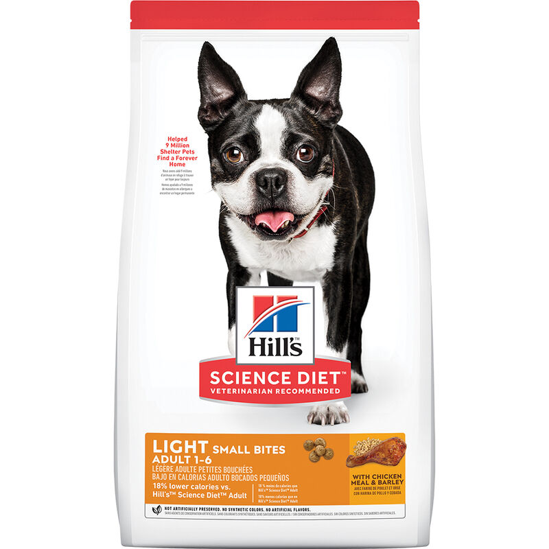 Science Diet, Adult Light Small Bites with Chicken Meal & Barley Dry Dog Food for healthy weight man image number null