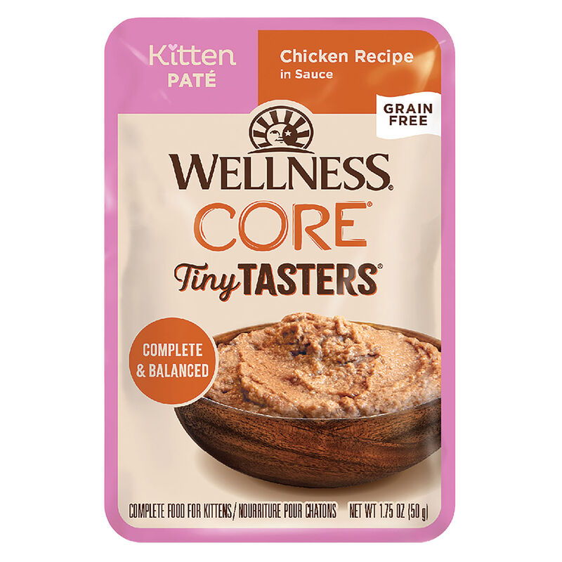 Wellness, Pouch, Kitten - Core Grain Free Tiny Tasters Chicken Recipe Pate - 50g - Wet Cat Food image number null