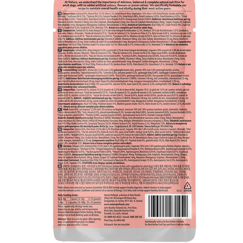 Canine Adult Mini Dog - Salmon with Rice and Vegetable - 150 g Pouch - Wet Dog Food image number null