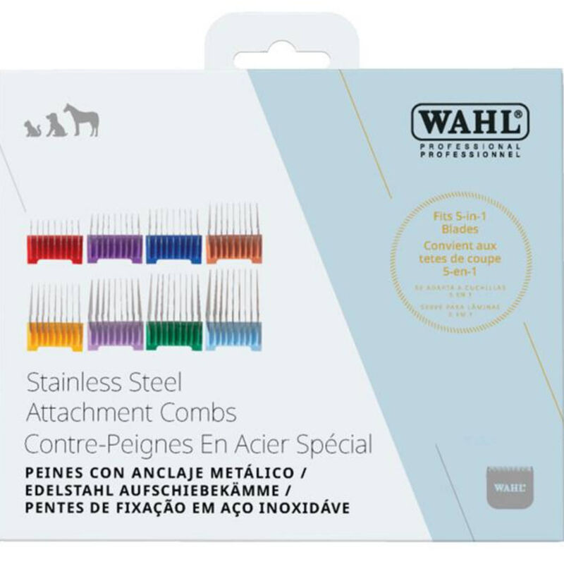 5-in-1 Stainless Steel Guide Comb Slide On Set-8pc image number null