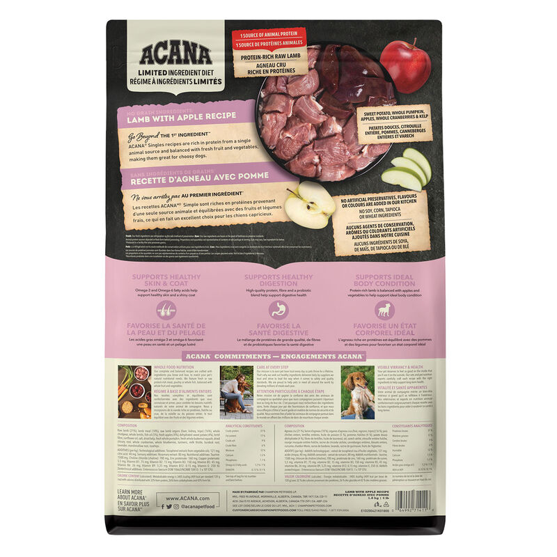 Acana, Adult - Singles Lamb & Apple - Dry Dog Food image number null
