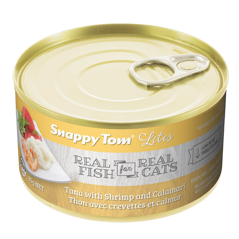 Snappy Tom, Can, Feline Adult-Lite Tuna w/ Shrimp & Calamari - 85 g image number null