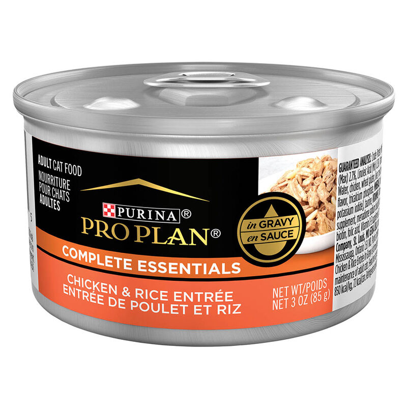 Purina Pro Plan Complete Essentials Chicken & Rice EntrÃ©e in Gravy Adult Wet Cat Food 85g image number null